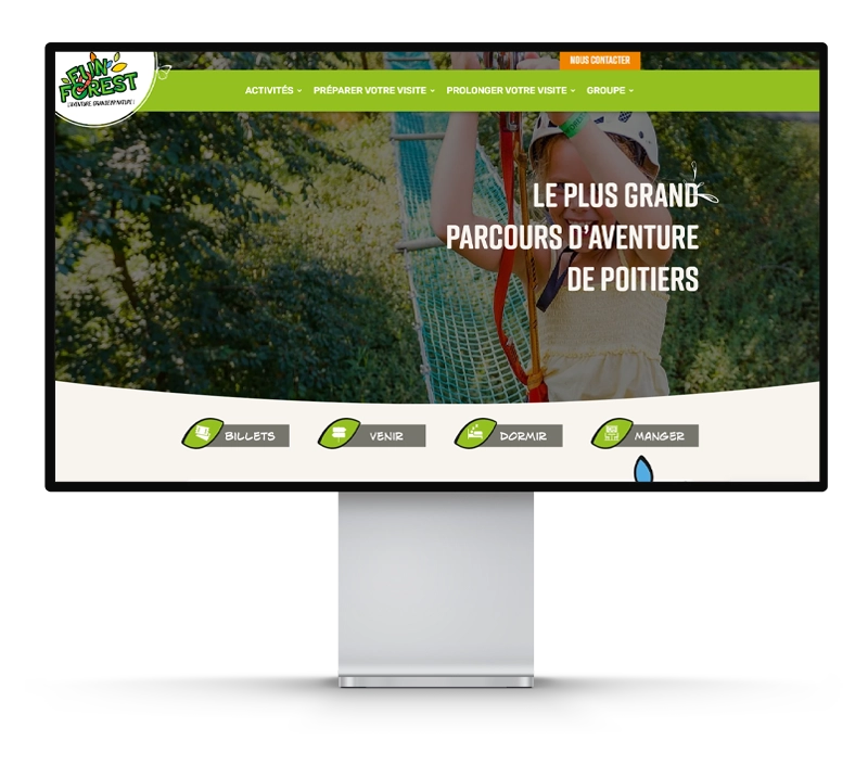 Réalisation Idefixe Publicité & Communication à Poitiers - Création site internet Fun Forest